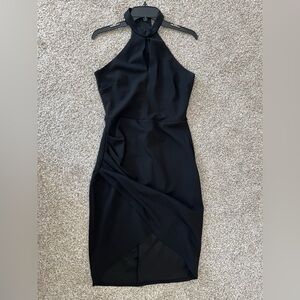Bisou Bisou Black Halter Sheath Dress